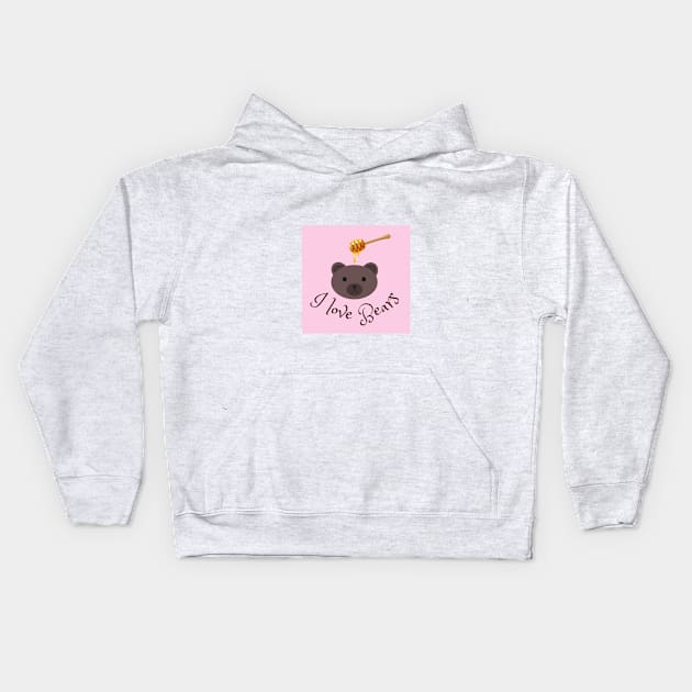 I Love Bears Kids Hoodie by livmilano